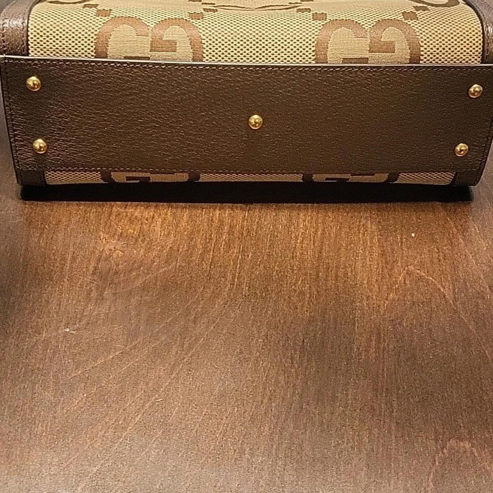 Gucci Diana NM Bamboo Handle Tote Jumbo GG Canvas Medium Brown - Picture 5 of 12